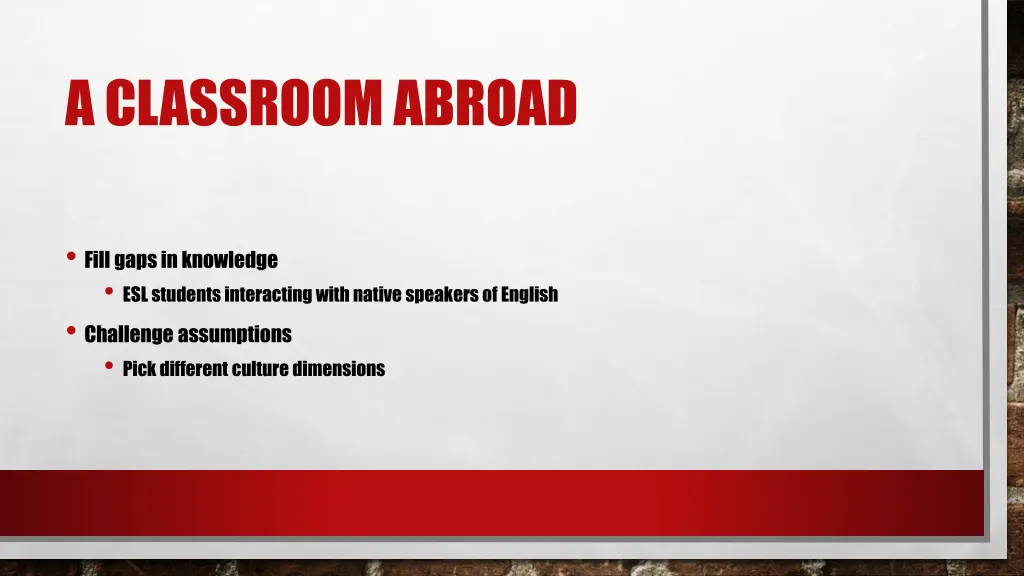 a classroom abroad