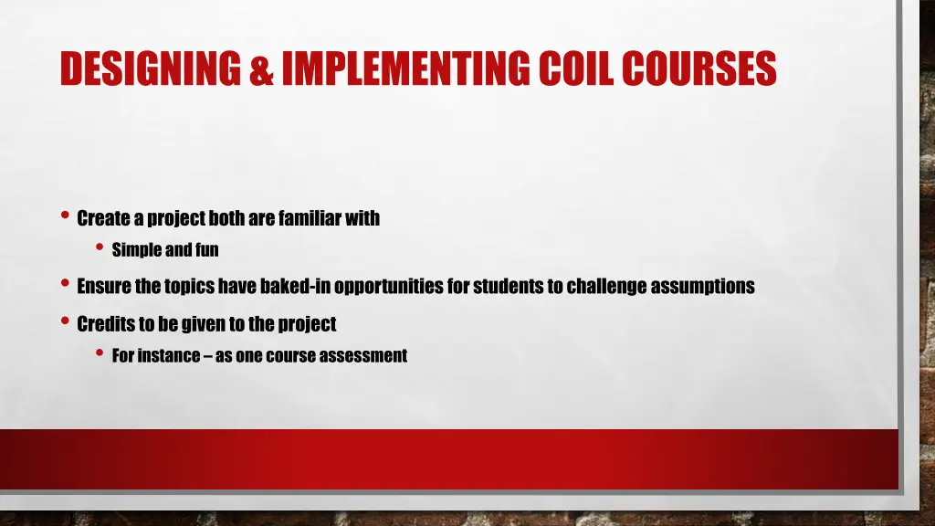 designing implementing coil courses