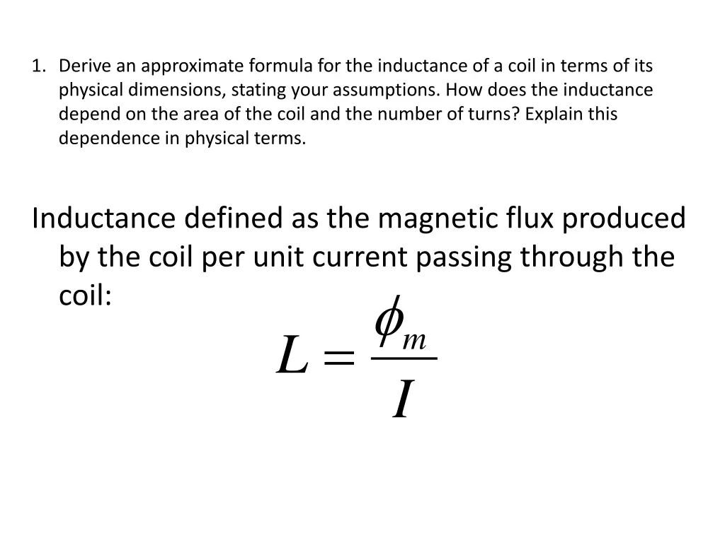 1 derive an approximate formula