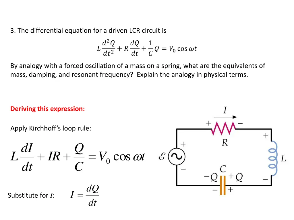 3 the differential equation for a driven