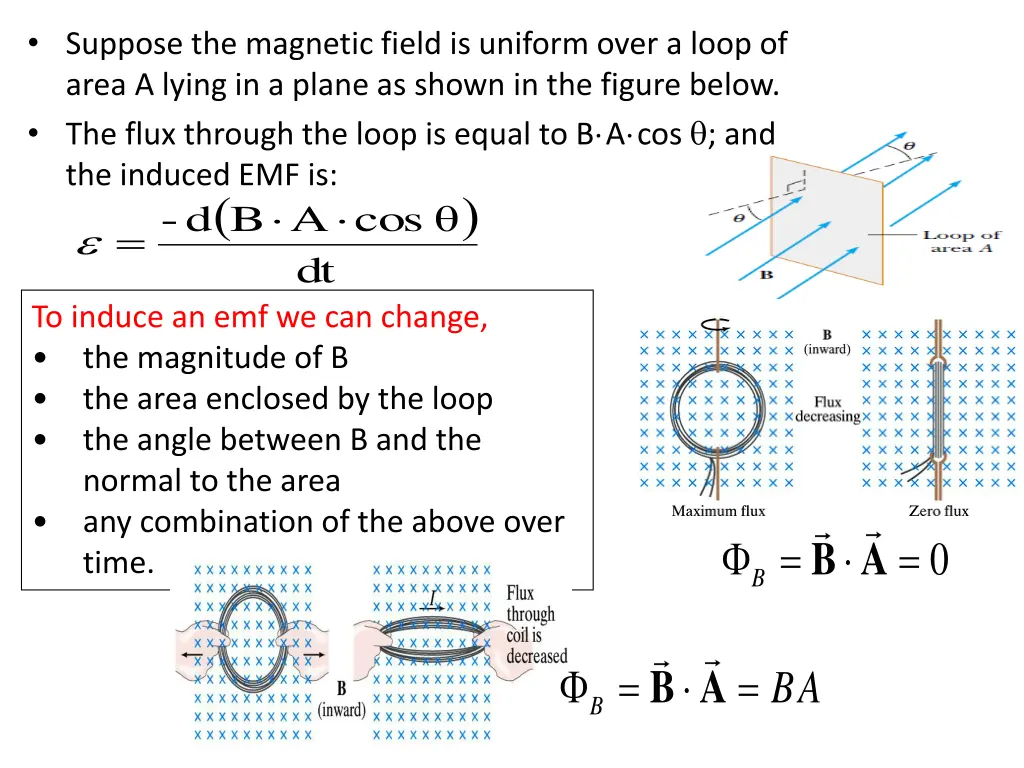 suppose the magnetic field is uniform over a loop