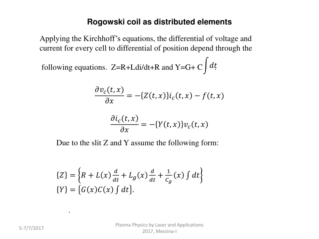 rogowski coil as distributed elements 1