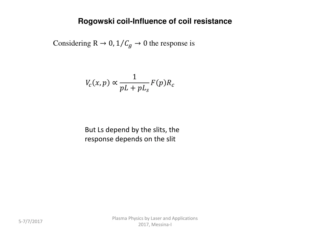 rogowski coil influence of coil resistance