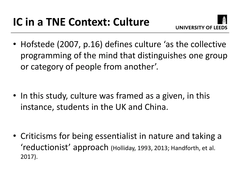 ic in a tne context culture