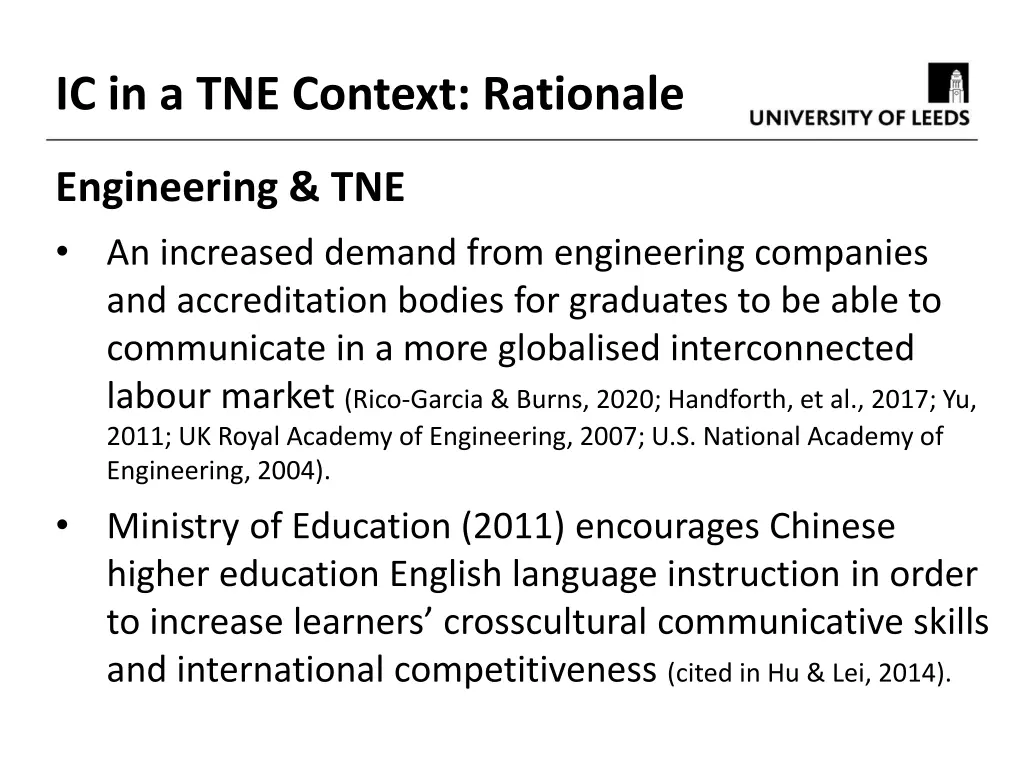 ic in a tne context rationale