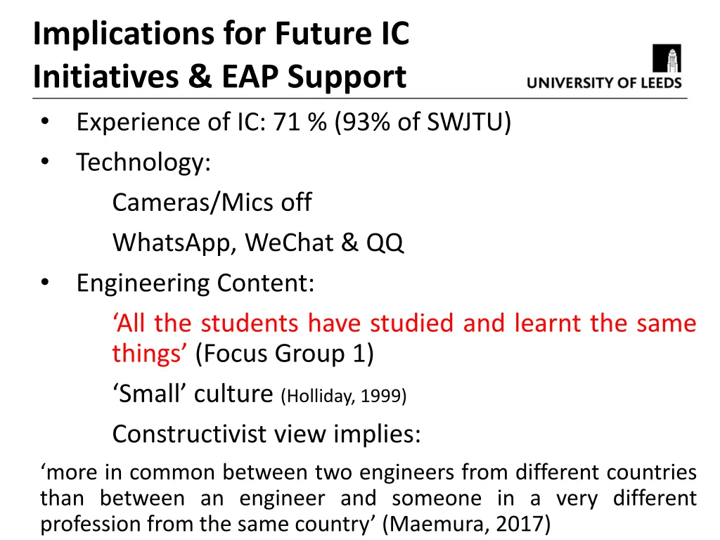 implications for future ic initiatives eap support