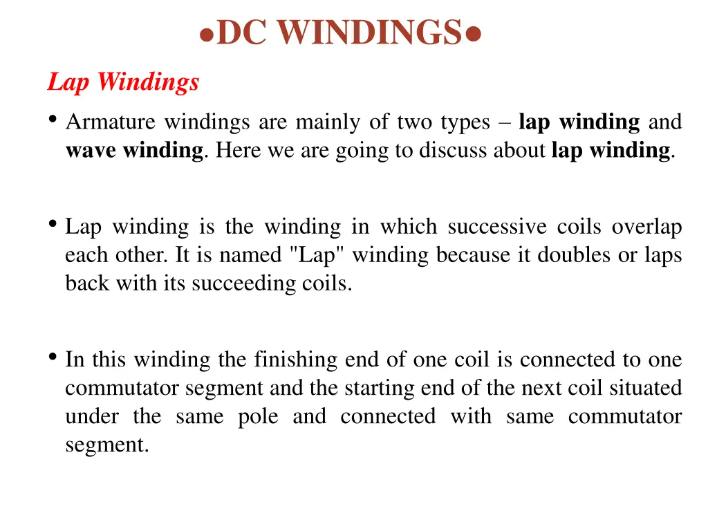 dc windings