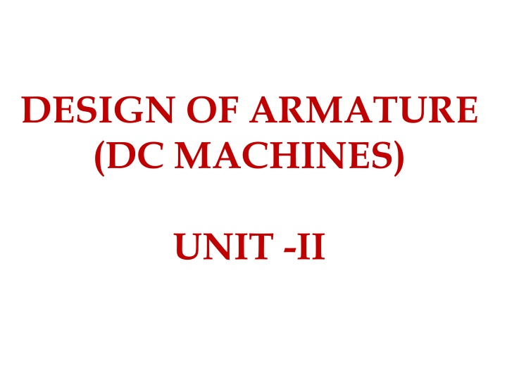 design of armature dc machines