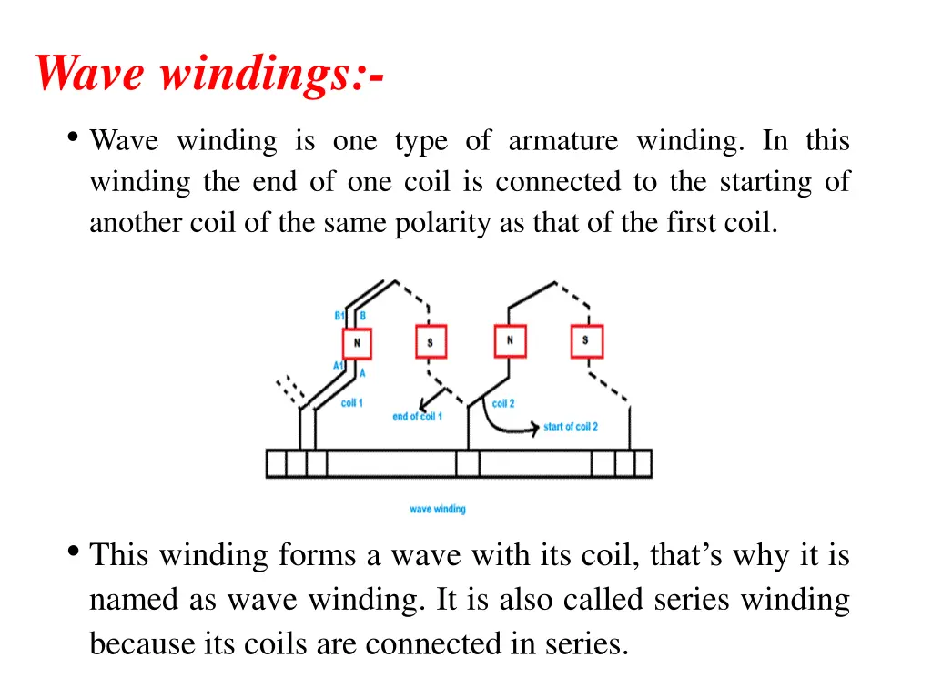 wave windings wave winding is one type