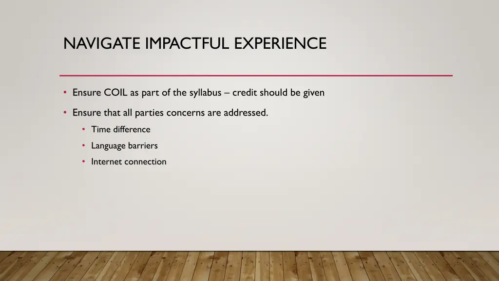 navigate impactful experience