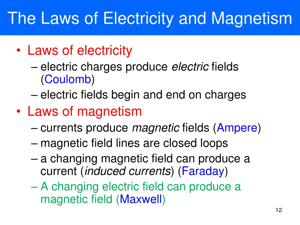 the laws of electricity and magnetism