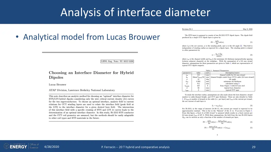 analysis of interface diameter