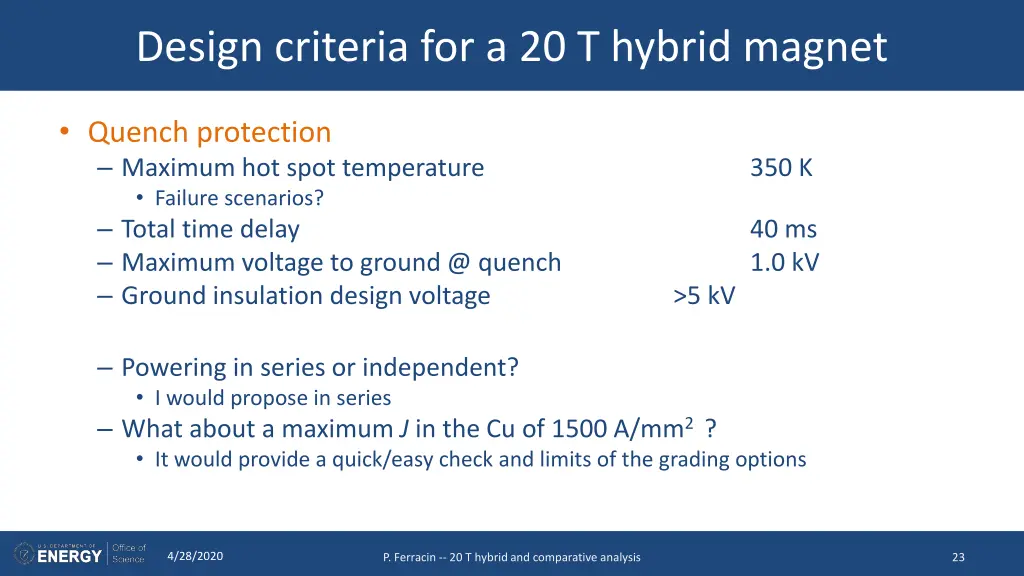 design criteria for a 20 t hybrid magnet 12