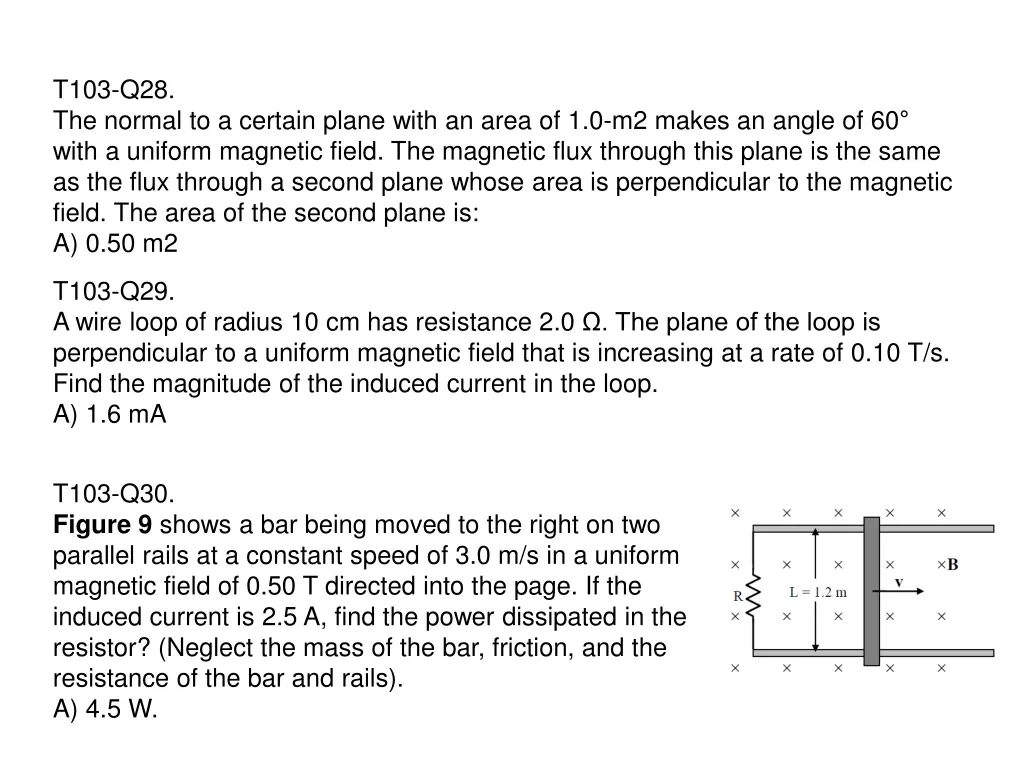 t103 q28 the normal to a certain plane with