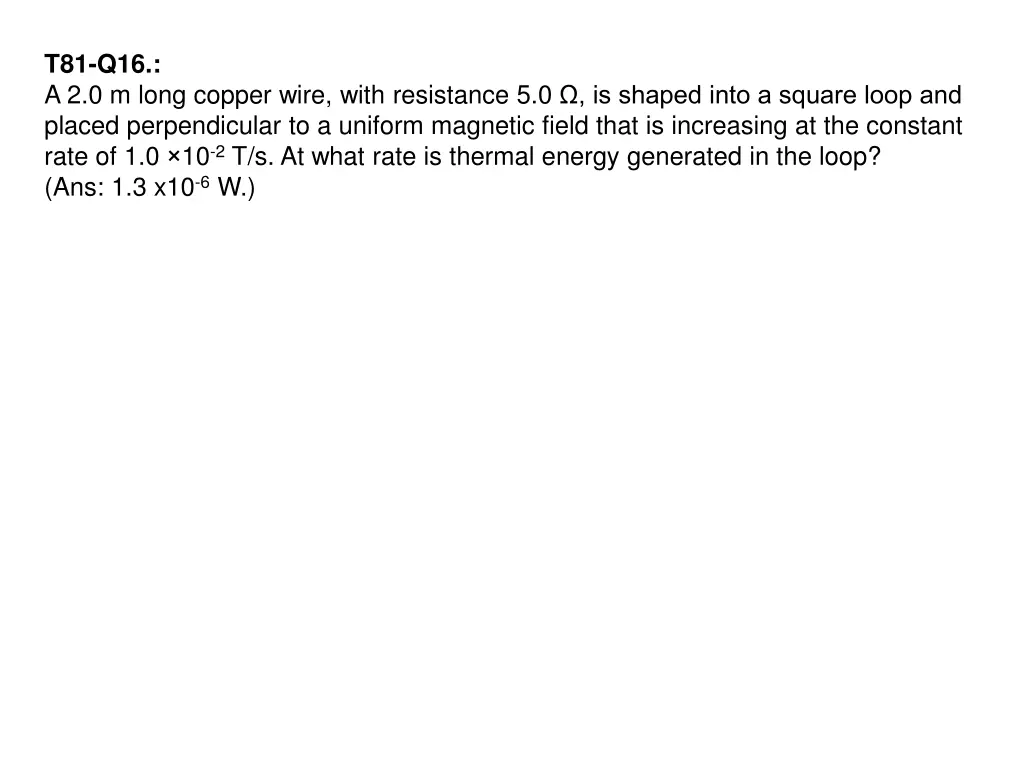 t81 q16 a 2 0 m long copper wire with resistance