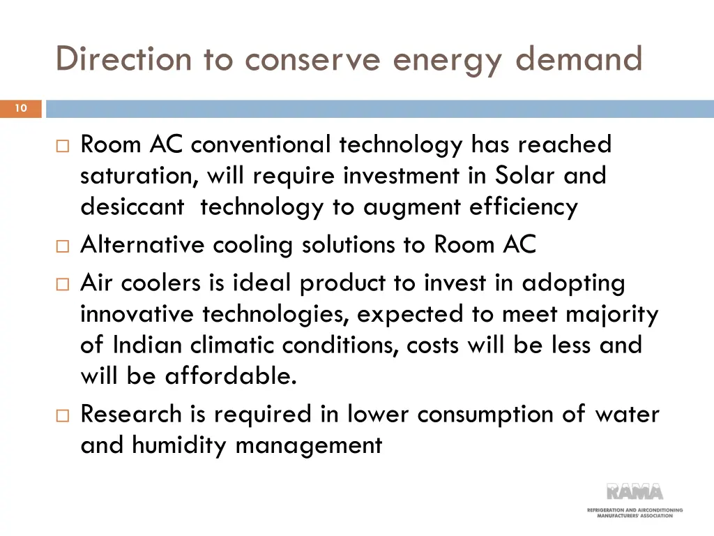 direction to conserve energy demand