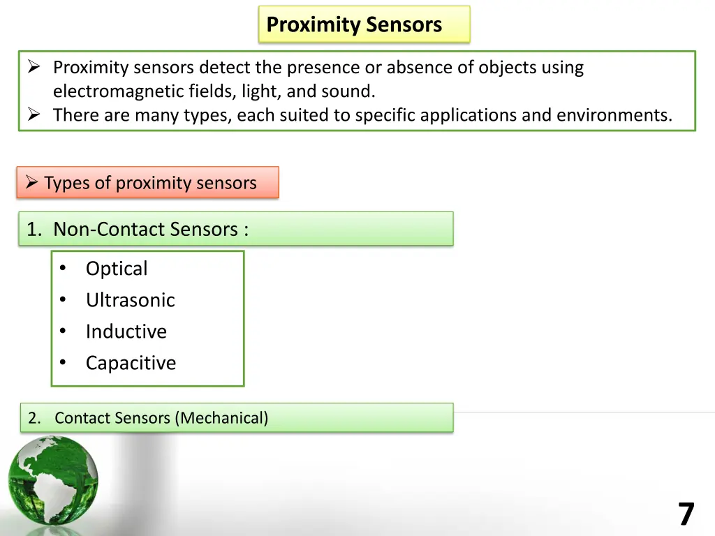 proximity sensors