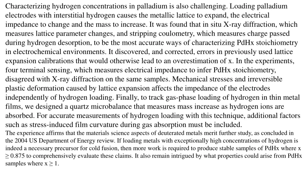 characterizing hydrogen concentrations