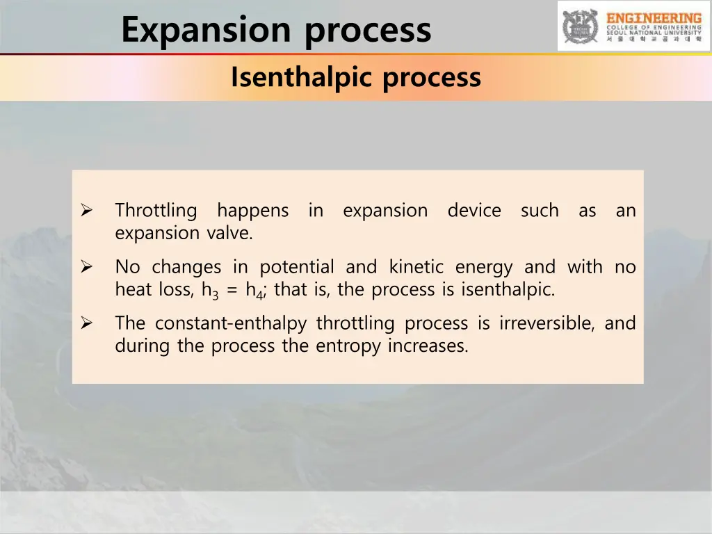 expansion process isenthalpic process