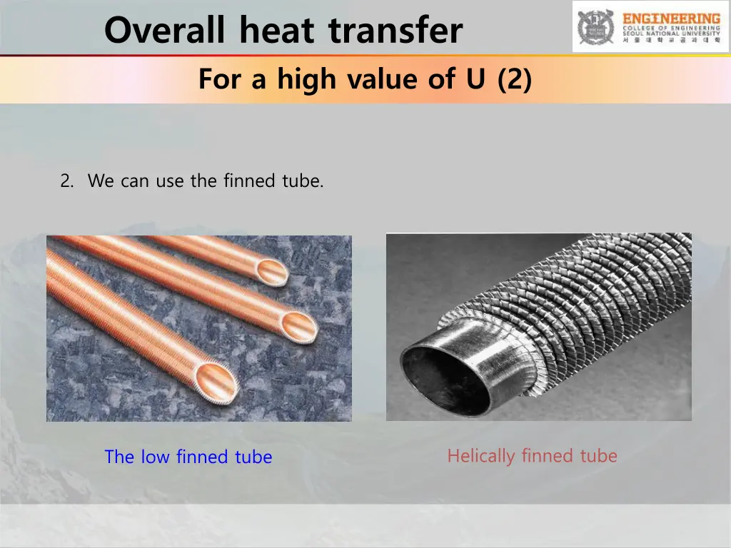 overall heat transfer for a high value of u 2