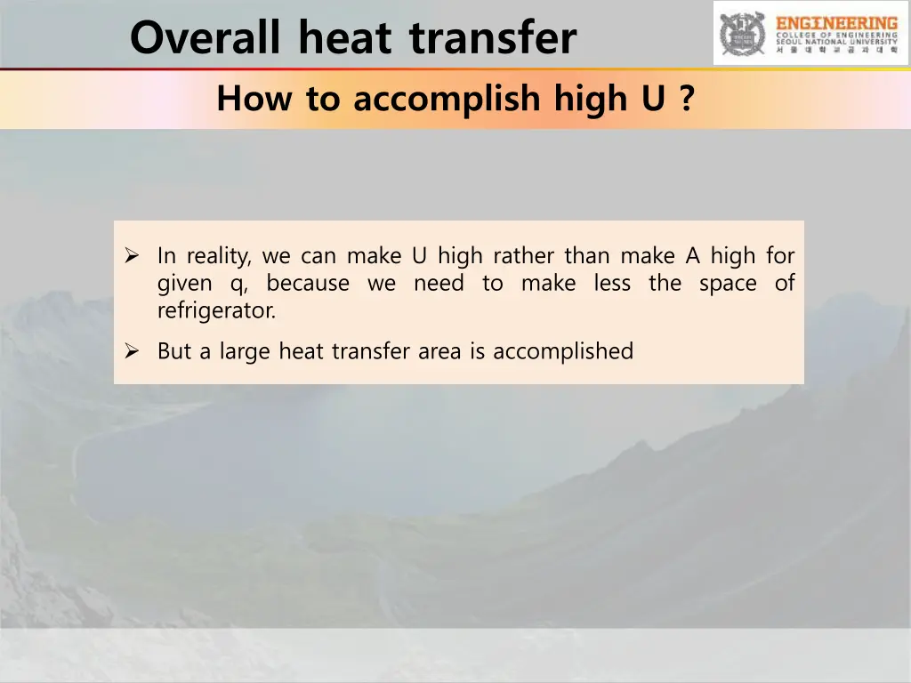 overall heat transfer how to accomplish high u