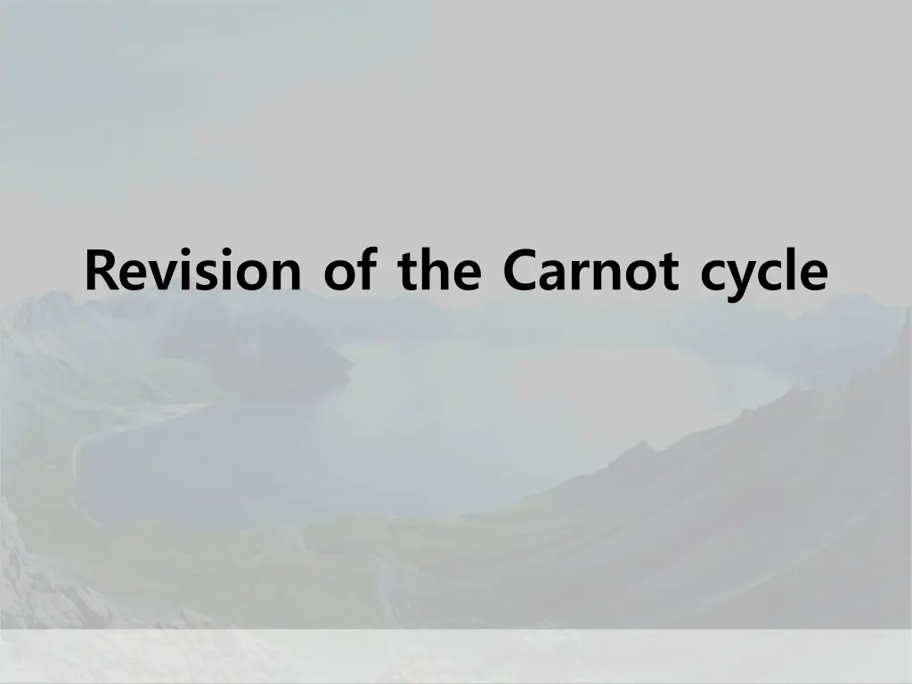 revision of the carnot cycle