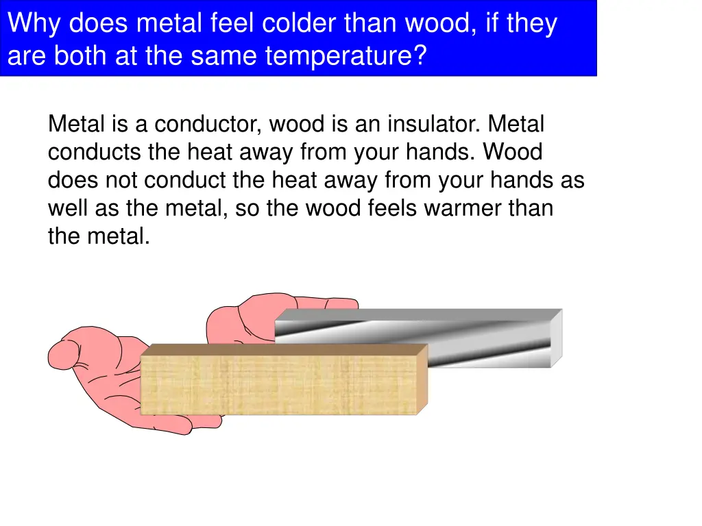 why does metal feel colder than wood if they