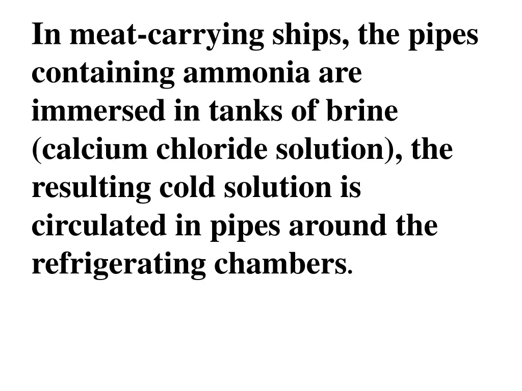 in meat carrying ships the pipes containing