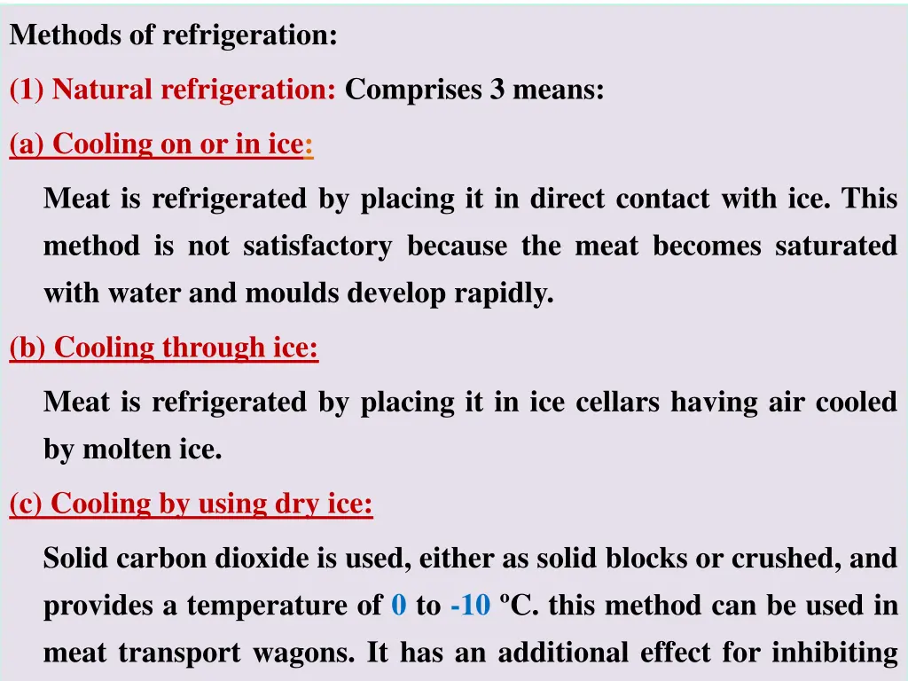 methods of refrigeration 1