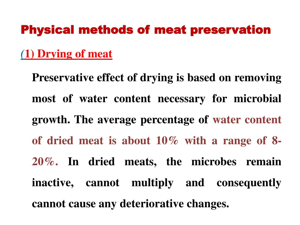 physical methods of meat preservation physical