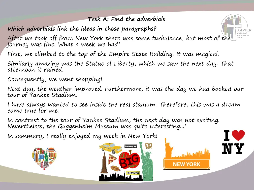 task a find the adverbials