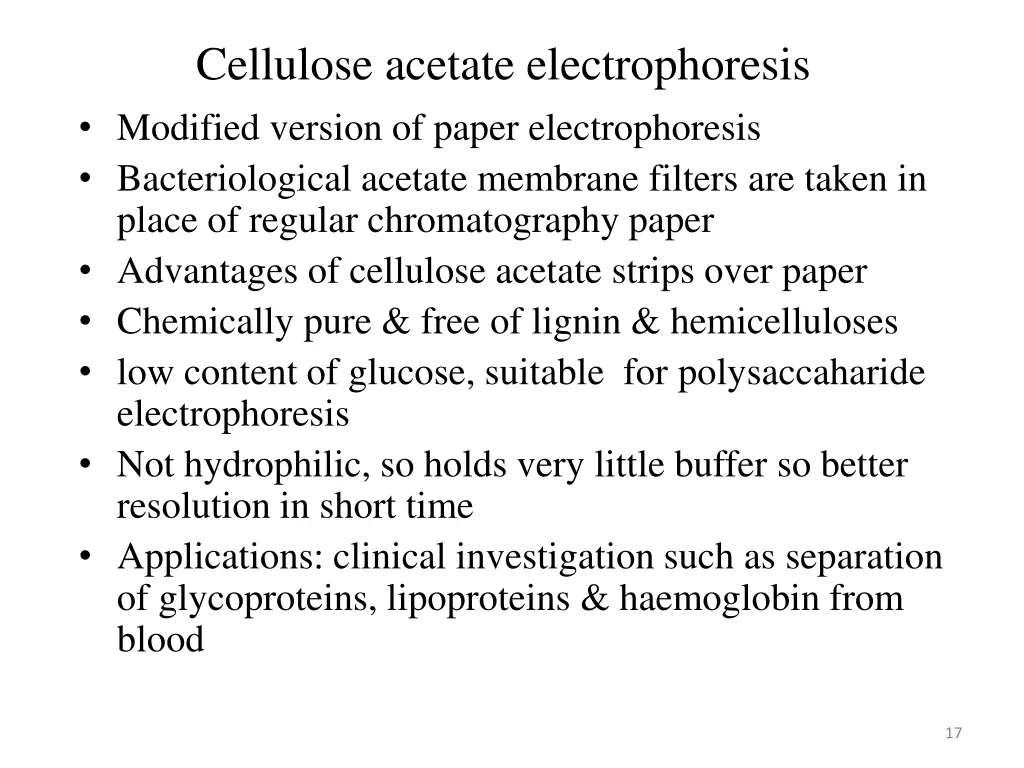 cellulose acetate electrophoresis modified