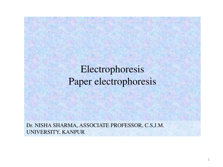 electrophoresis paper electrophoresis