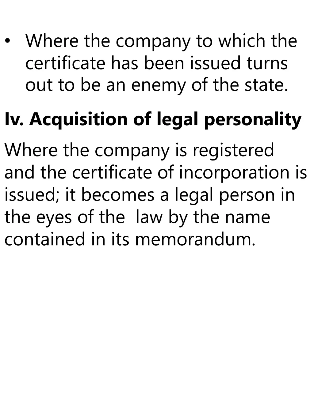 where the company to which the certificate