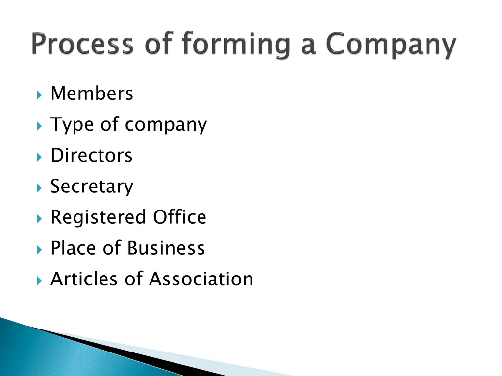 members type of company directors secretary