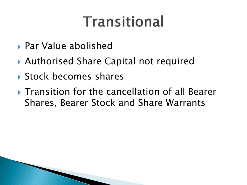 par value abolished authorised share capital