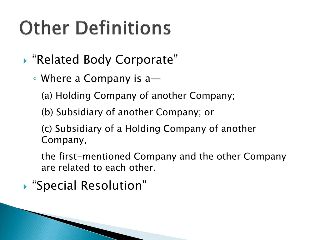 related body corporate where a company