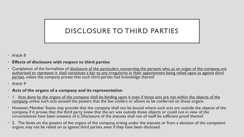 disclosure to third parties