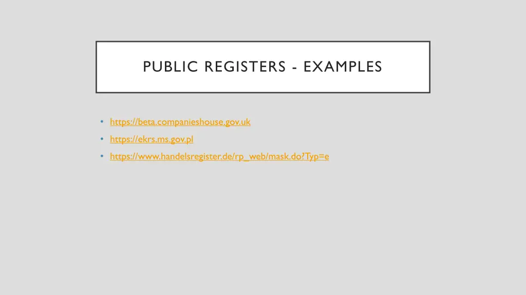 public registers examples