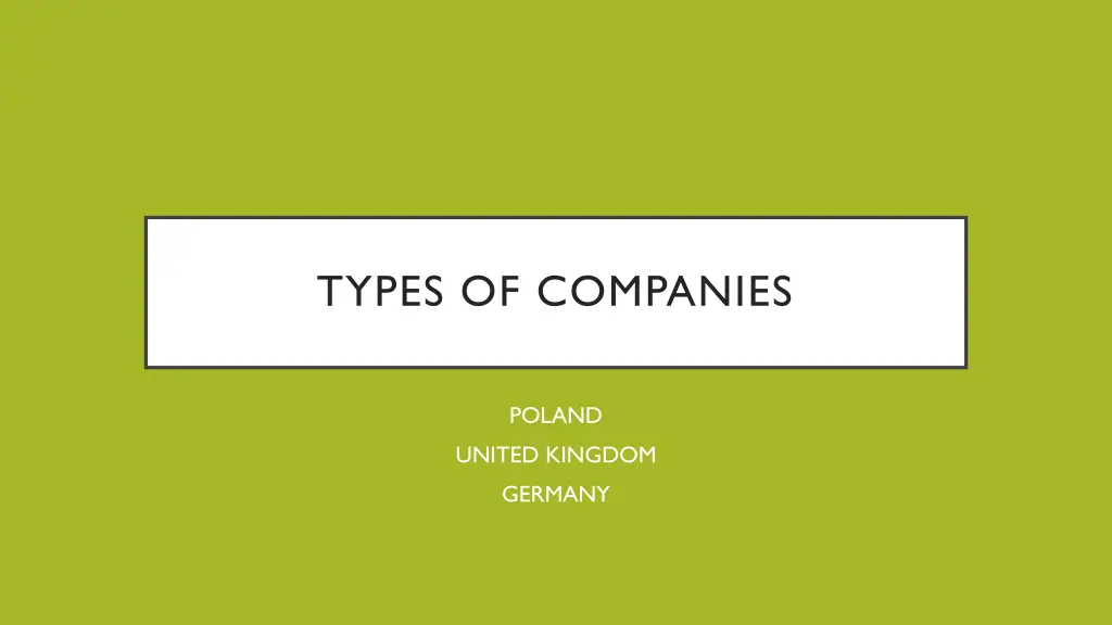 types of companies