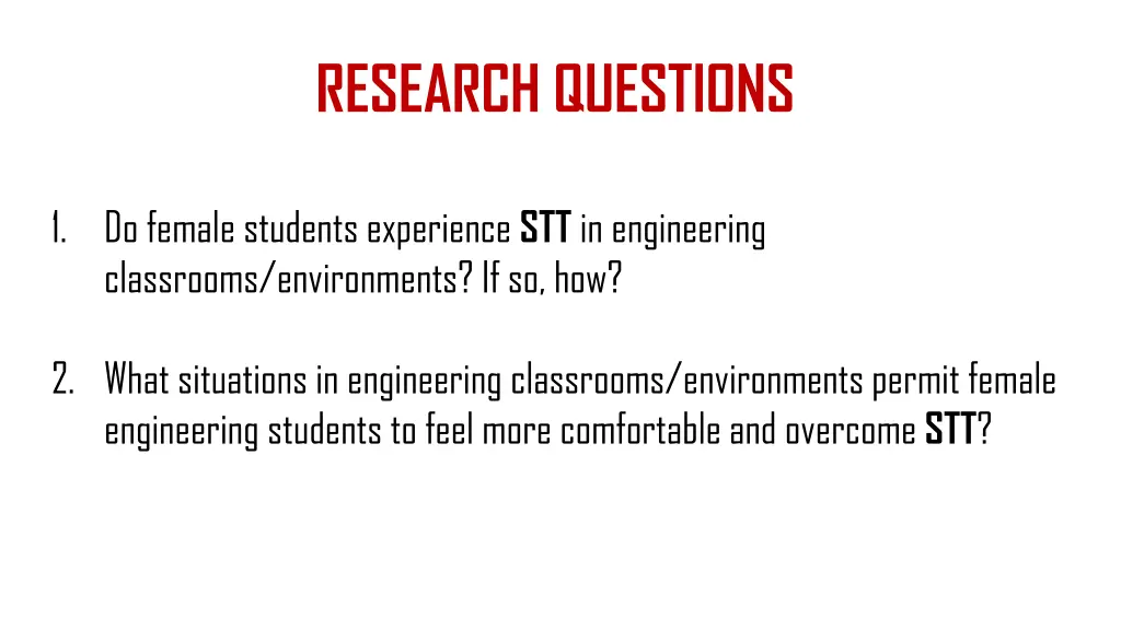 research questions