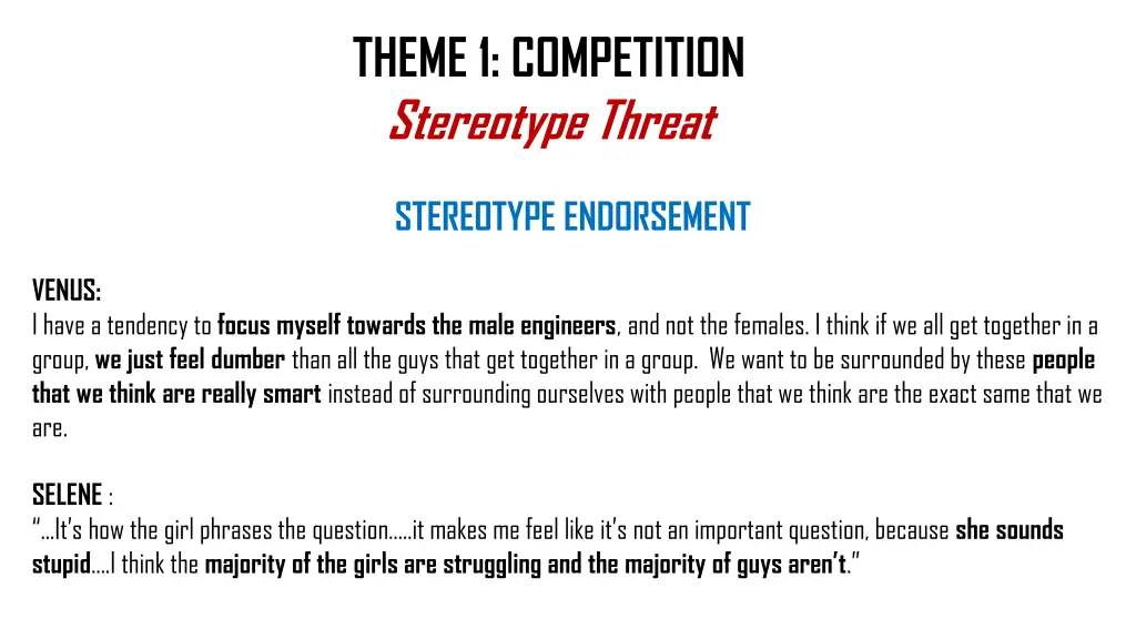 theme 1 competition stereotype threat 3