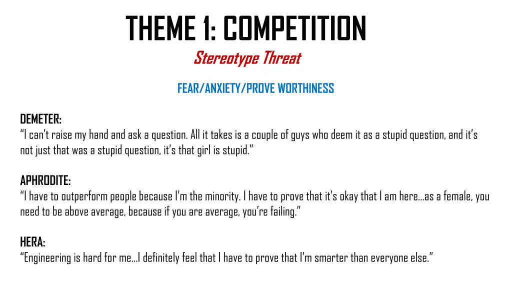 theme 1 competition stereotype threat