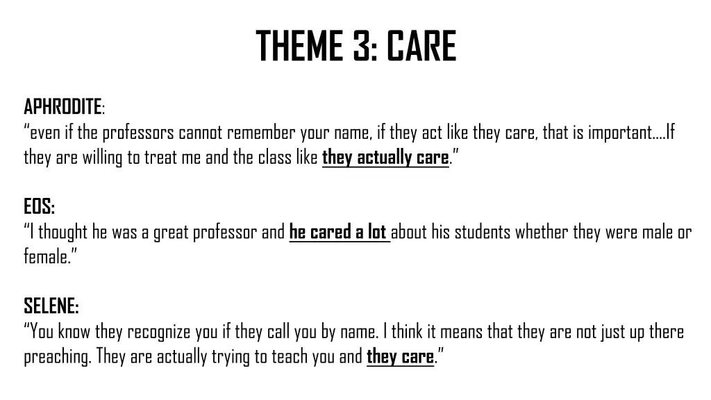 theme 3 care