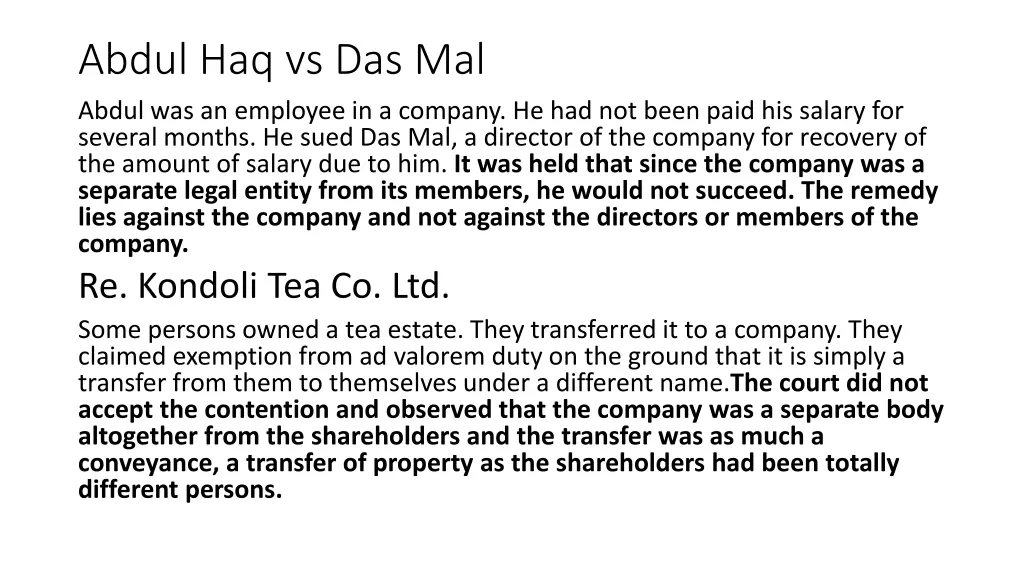 abdul haq vs das mal abdul was an employee