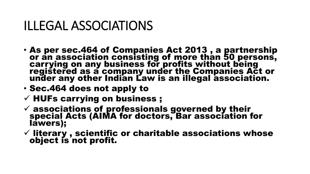 illegal associations illegal associations