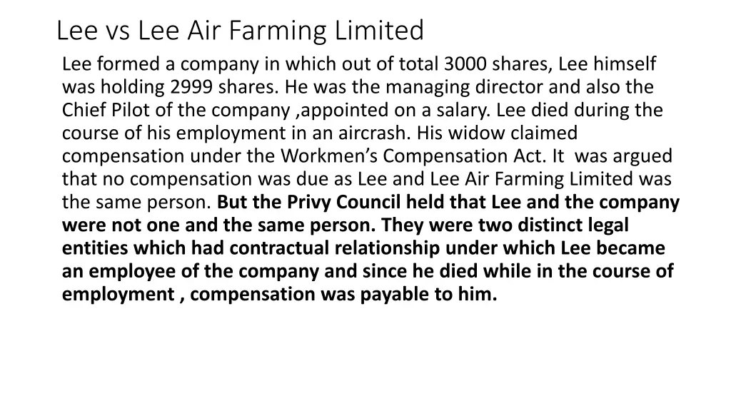 lee vs lee air farming limited lee formed