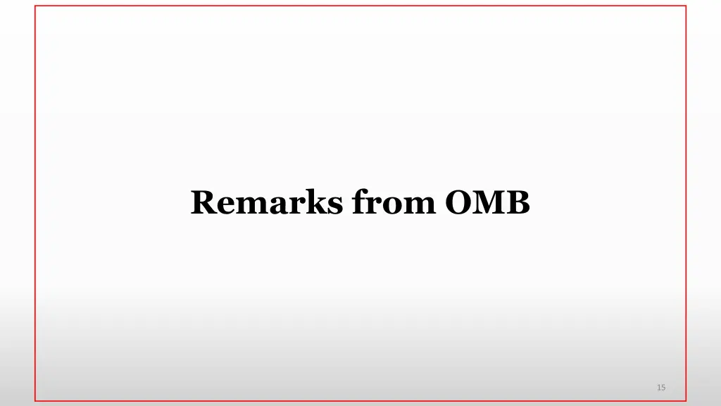 remarks from omb