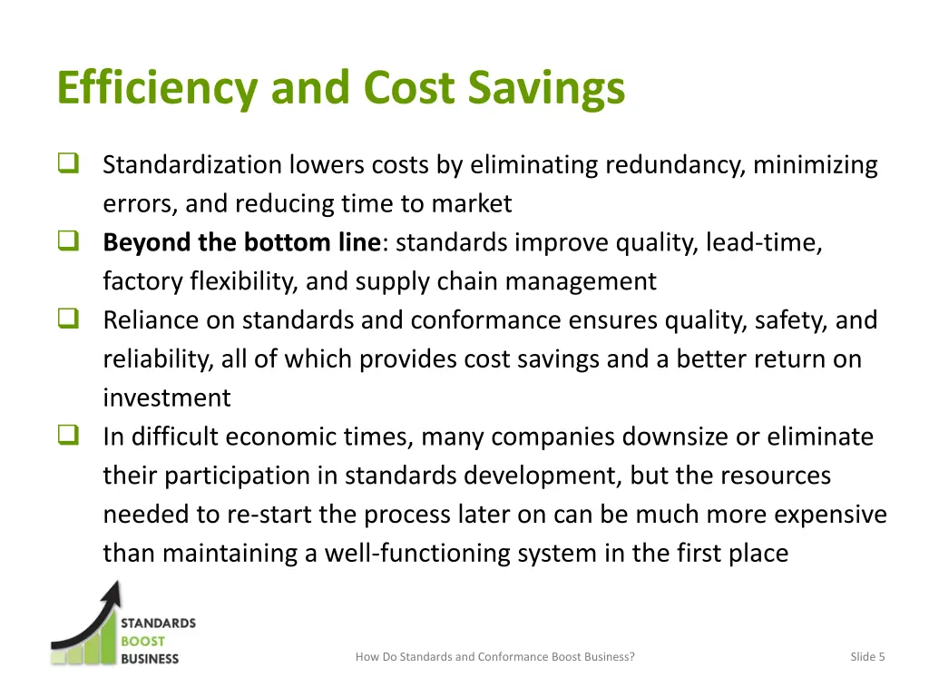 efficiency and cost savings