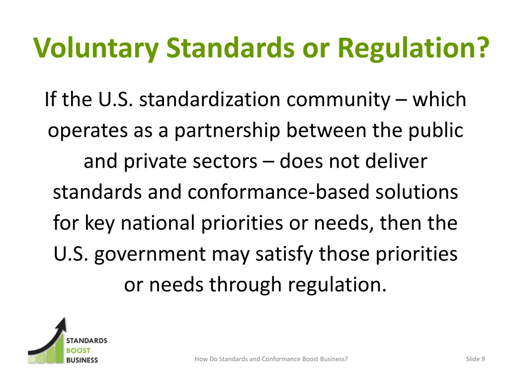 voluntary standards or regulation